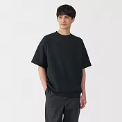 【MUJI 無印良品】男抗UV速乾鬆餅紋圓領短袖T恤 M 黑色