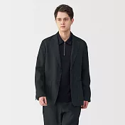 【MUJI 無印良品】男亞麻水洗外套 S 黑色