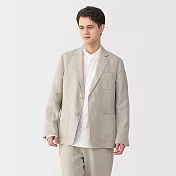 【MUJI 無印良品】男亞麻水洗外套 S 原色