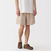【MUJI 無印良品】男大麻混斜紋織短褲 S 米色