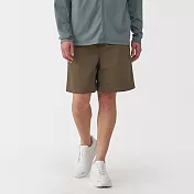 【MUJI 無印良品】男撥水加工尼龍可攜式短褲 S 棕色