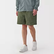 【MUJI 無印良品】男撥水加工尼龍可攜式短褲 S 卡其綠
