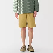 【MUJI 無印良品】男水洗平織布舒適短褲 M 駝色
