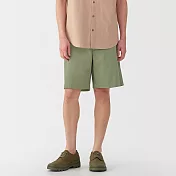 【MUJI 無印良品】男彈性綾織短褲 S 煙燻綠