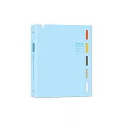 珠友 B5/18K 26孔PP筆記/附10張橫線內頁/活頁筆記本/活頁本/活頁夾/26孔全開夾 04水藍