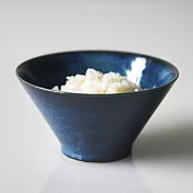 【日本Aito製作所】美濃燒｜窯燒素釉 陶瓷餐碗350ml ‧ 午夜藍