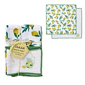 【日本Habituel】萬用擦拭 刺繡純棉布巾2入組 ‧ 清新檸檬