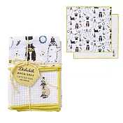 【日本Habituel】萬用擦拭 刺繡純棉布巾2入組 ‧ 魔法貓咪