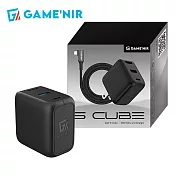 GAME’NIR S-Cube 氮化鎵 三孔 HDMI USB-TypeC/TypeA 支援35W iPhone iPad 影像轉接頭 PD快充電器  石墨黑