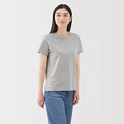 【MUJI 無印良品】女天竺圓領短袖T恤 S 灰色