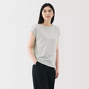 【MUJI 無印良品】女天竺法式袖T恤 S 淺灰