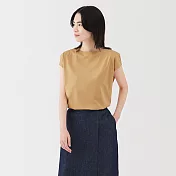 【MUJI 無印良品】女天竺法式袖T恤 S 芥黃