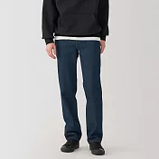 【MUJI 無印良品】男吉貝木棉混丹寧直筒褲 28 暗藍