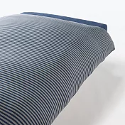 【MUJI 無印良品】棉天竺被套/S/單人/ 混深藍橫紋