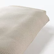 【MUJI 無印良品】棉天竺被套/D/混米橫紋【成品尺寸】W185×L205 cm　附拉鍊