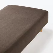 【MUJI 無印良品】棉天竺床包/SD/混棕【成品尺寸】W115×L185×D35 cm 附鬆緊帶