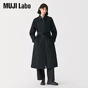 【MUJI 無印良品】MUJI Labo女高密度棉單排扣大衣 XL 黑色