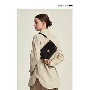 O-ni O-ni新品精選優質進口頭層植鞣牛皮高質感真皮百搭復古時尚小方包(品質保證)(bag-6097) 黑色