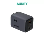 Aukey Comet Mix 3 67W(PA-C3)Type-C 氮化鎵 三孔 PD快充充電器｜WitsPer智選家 灰色