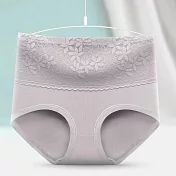 【唯蜜色】立體包臀純棉中腰緹花提臀純棉女用內褲 L 灰色