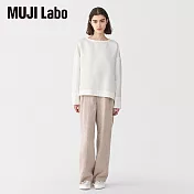 【MUJI 無印良品】MUJI Labo女亞麻混蠶絲長袖套衫 M 柔白