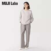 【MUJI 無印良品】MUJI Labo女亞麻混蠶絲長袖套衫 M 淺灰