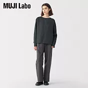 【MUJI 無印良品】MUJI Labo女亞麻混蠶絲長袖套衫 M 墨黑