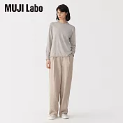 【MUJI 無印良品】MUJI Labo女棉高密織針織長袖套衫 M 粉米