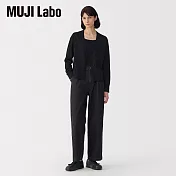 【MUJI 無印良品】MUJI Labo女棉高密織針織開襟衫 S 黑色