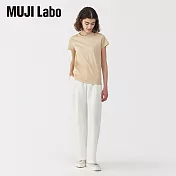 【MUJI 無印良品】MUJI Labo女棉混打褶寬版褲 58 柔白