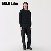 【MUJI 無印良品】MUJI Labo男和紙混針織長袖套衫 L 黑色