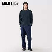 【MUJI 無印良品】MUJI Labo男和紙混針織長袖套衫 L 暗藍