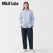 【MUJI 無印良品】MUJI Labo男棉光澤感寬版褲 L 深藍