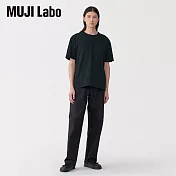 【MUJI 無印良品】MUJI Labo男傳統編織天竺圓領短袖Ｔ恤 L 黑色