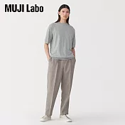 【MUJI 無印良品】MUJI Labo男棉高密織針織短袖套衫 L 灰色