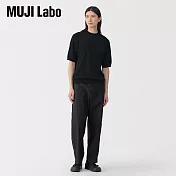 【MUJI 無印良品】MUJI Labo男棉高密織針織短袖套衫 L 黑色