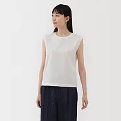 【MUJI 無印良品】女雙織天竺法式袖T恤 M 白色
