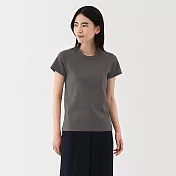 【MUJI 無印良品】女涼感不易汗染圓領短袖T恤 S 墨灰