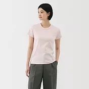 【MUJI 無印良品】女涼感不易汗染圓領短袖T恤 L 淺粉