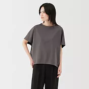 【MUJI 無印良品】女涼感蝴蝶袖T恤 S 墨灰