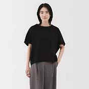 【MUJI 無印良品】女涼感蝴蝶袖T恤 S 黑色
