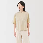 【MUJI 無印良品】女涼感圓領寬版短袖T恤 S 奶油色