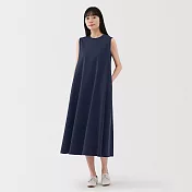【MUJI 無印良品】女涼感無袖洋裝 S 深藍
