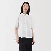 【MUJI 無印良品】女涼感標準領短袖襯衫 S 白色