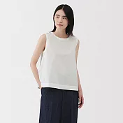 【MUJI 無印良品】女大麻混棉無袖套衫 S 白色