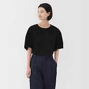 【MUJI 無印良品】女涼感短袖套衫 S 黑色