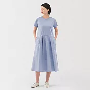 【MUJI 無印良品】女涼感短袖洋裝 S 淡藍