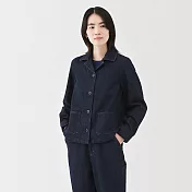 【MUJI 無印良品】女吉貝木棉混丹寧外套 S 暗藍