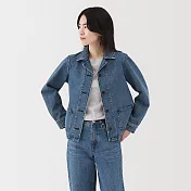 【MUJI 無印良品】女吉貝木棉混丹寧外套 S 淺藍