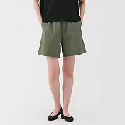 【MUJI 無印良品】女水洗平織布短褲 S 卡其